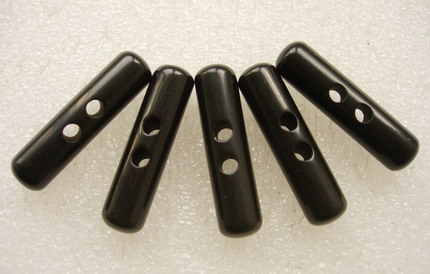 LU25 50mm Black Lucite/Resin Toggle Horn 2 Holes Buttons 5pcs