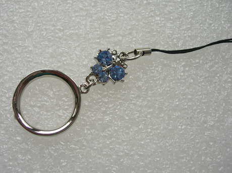 JW53 Bug O-Ring Blue Rhinestone Jewelry Charm Pendant Hanger