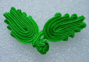 FG32 Classic Chinese Frog Closure Buttons Knots Green 10pr