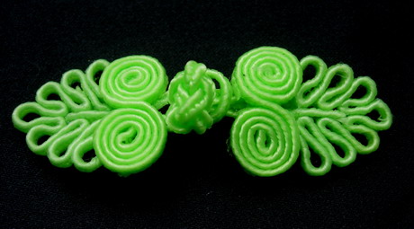 FG317-5 Chinese Frog Closure Knots Button Jewels Lime 5prs