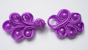 FG60 Purple Pearl Loop Chinese Frogs Closure Buttons Knots 5pr