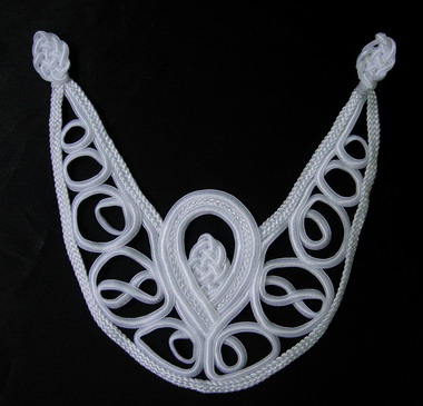 MR77-2 Macrame Loopy Braided Necklace Collar White