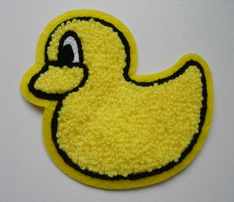 PC156 Lovely Duck Ducky Furry Embroidered Applique Patch Yellow