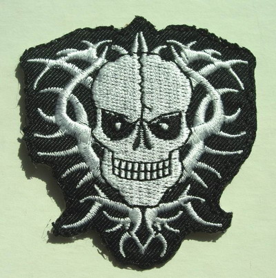 PC26 Flame Skull Embroidery Patch Applique Iron On