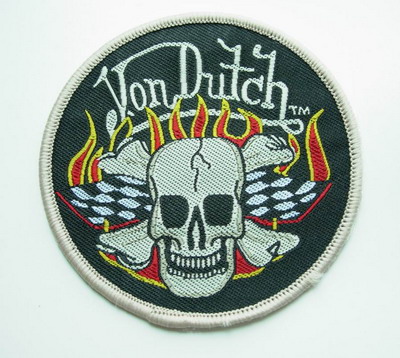 PC32 VD Hot Flame Skull Crossbones Embroidery Patch Applique