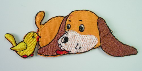 PM05 Puppy & Bird Embroidery Patch Applique Iron On
