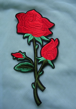 PT194 Trendy Rose Embroidered Patch Applique Iron On Dress