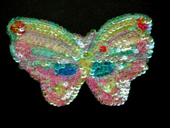 Sequin Beaded Applique Butterfly