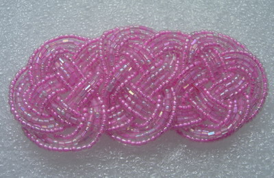 SB167 Wire Beaded Braided Jewelry Motif Pink